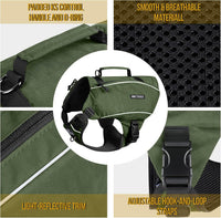 ONETIGRIS Y-Shaped Dog Backpack with Handle - Large / Green - image 3