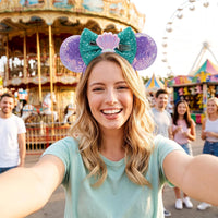 LYLIN Birthday Mouse Ears, Mouse Ears Headband for Women Girls – Fun for Kids & Family - Mermaid Fork Purple - image 2