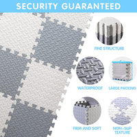 16 Tiles Foam Play Mat, Soft & Safe EVA Foam Mats for Floor - Whit/Gray - image 4