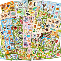 48 Sheets Stickers for Kids - 36 animal stickers