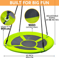 TURFEE 40 inch Saucer Tree Swing 900Lb Weight Capacity - Green - image 3