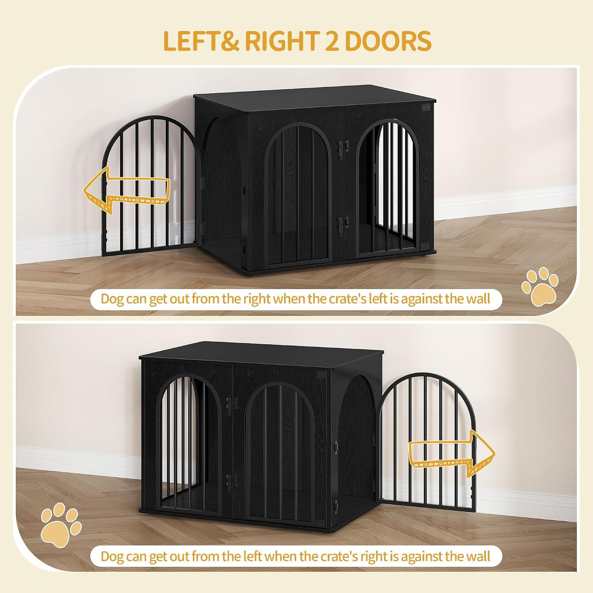 Hzuaneri 31.5 in Dog Crate Furniture - Black / 31.5"L x 22.0"W x 24.0"H - image 4