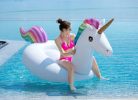Jasonwell Big Inflatable Unicorn Pool Float Floatie Ride On with Fast - Rainbow / XX-Large - image 4
