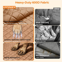 URPOWER Dog Car Seat Cover for Back Seat - Tan / Standard - 54" Length - image 3