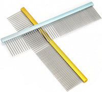 Metal Dog Grooming Combs Shedding Tangles, Knots, Mats. - Medium / blue - image 3