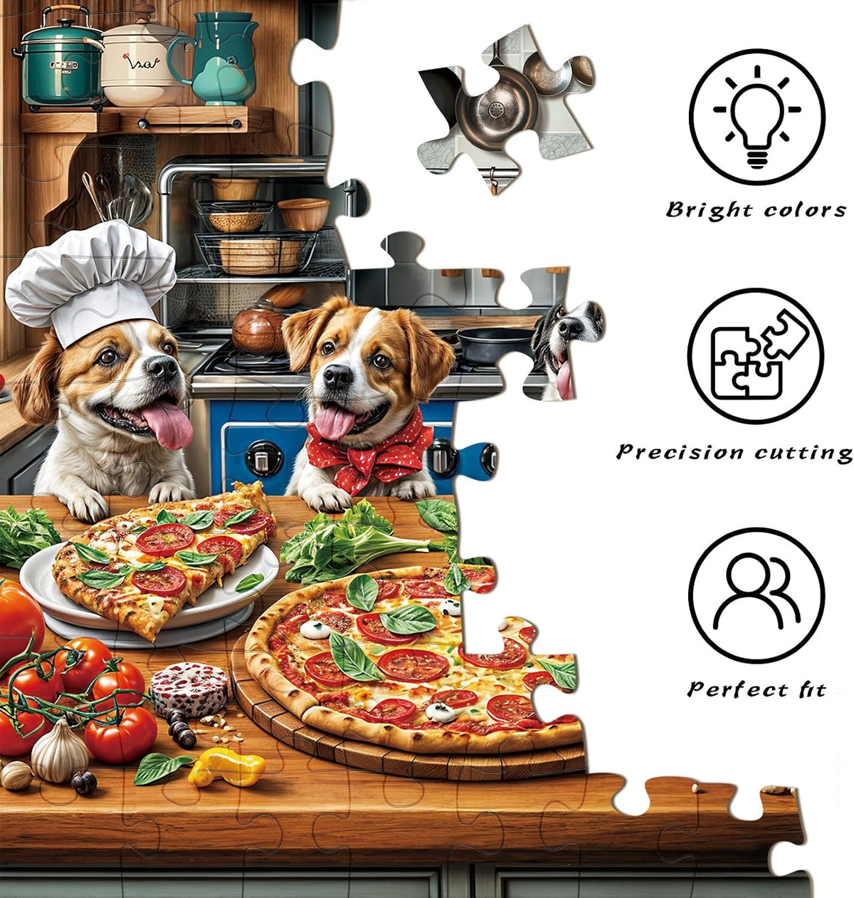 Funny Dog Pizza Jigsaw Puzzles, Food Kitchen - Funny Dog Pizza - image 4