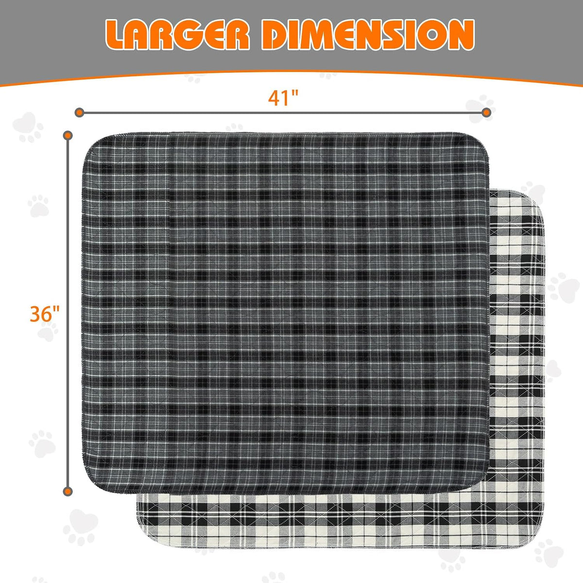 Dog Grass Pad with Washable Pee Pads for Puppy Potty Tray - Blak & Grey / 36" x 41" (2 Pack) - image 3
