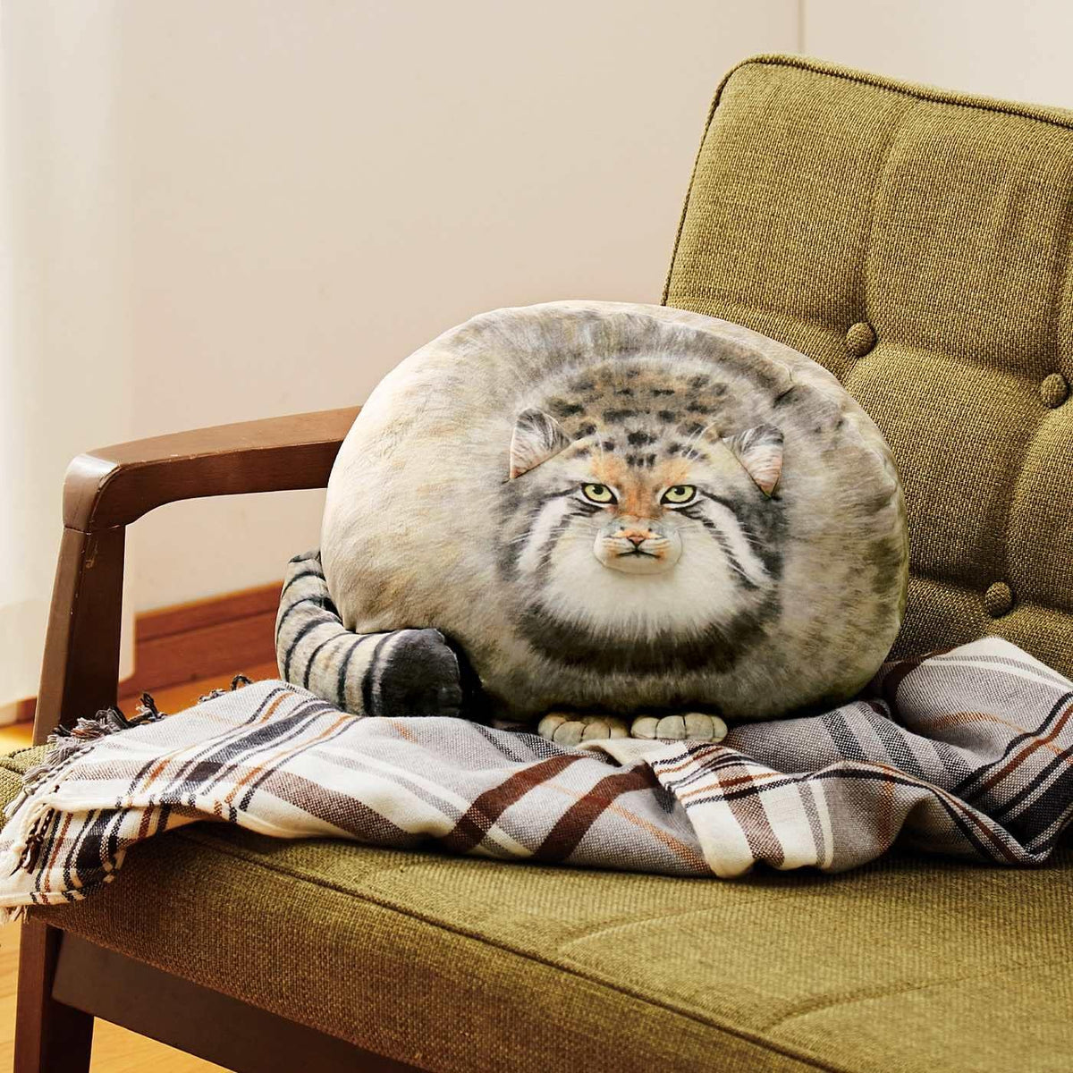Sew Butiful chubby Pallas's cat steppe cat plush pillow - view 7