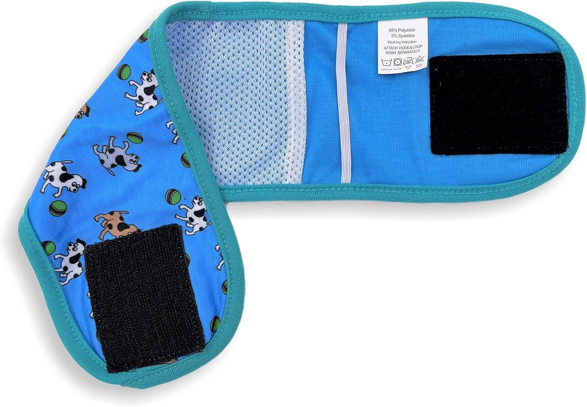 Pack of 3 Dog Belly Band Puppy Diapers Male Boy Belly Wrap Reusable - L: Waist 15" - 17" / Pack of 3 - Teal Trim - image 3