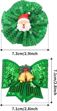 PET SHOW Holiday Dog Bowties Flowers for Small Dogs Slide on Collar – Essentials for Dogs - Christmas-4pcs - image 2