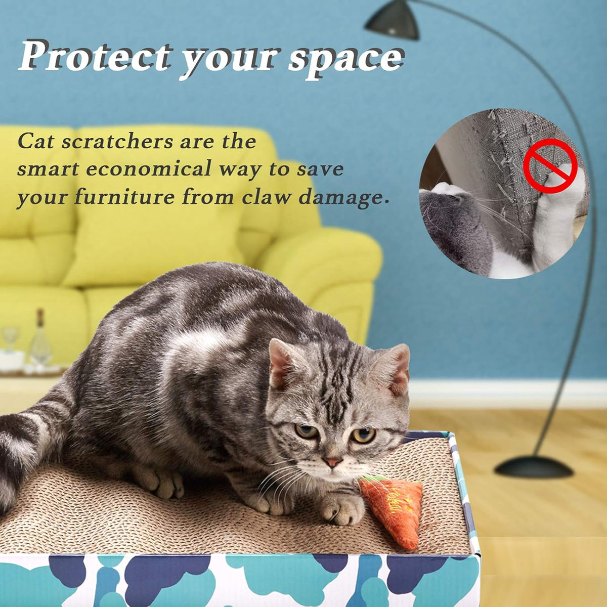 PEEKAB Cat Scratcher Cardboard Wide Scratching Board Reversible - XL-3pcs - image 3