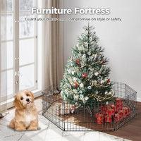 Foldable Dog Playpen 24" Height 8 Panels Metal Exercise Pen No Door - Indoor/Outdoor Puppy Playpen for Small Dogs, Portable Pet Fence for Yard Garden Camping, Black