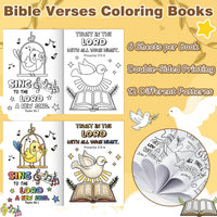 24Pcs Bible Coloring Books Religious Theme DIY Color-in Pages – Fun for Kids & Family - Bible - Style D (48Pcs) - image 3