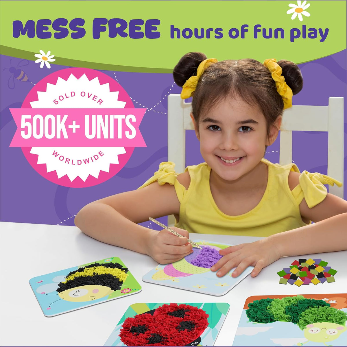 Jackinthebox Poke Art Magical Flower Pressing Craft Kit for Girls - Bugs - image 3