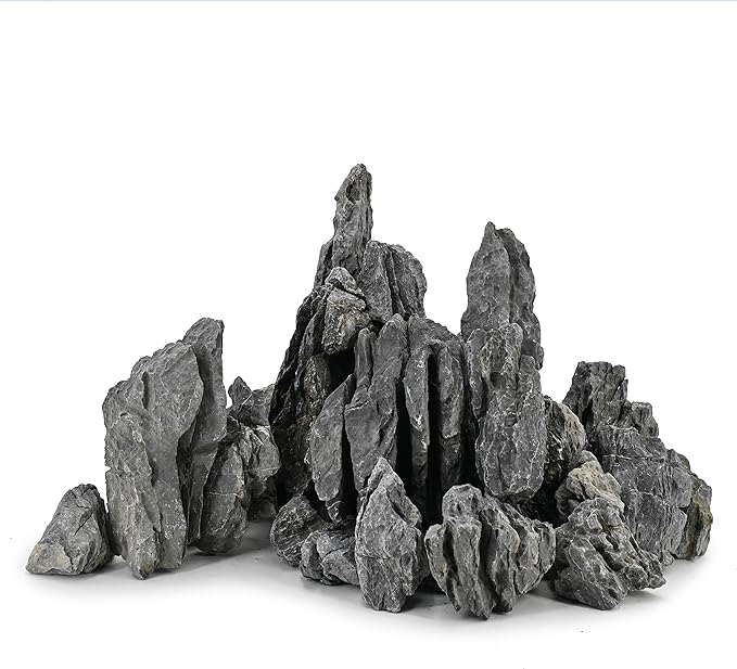 Unocho Aquarium Rocks Seiryu Rock Stone 11LB Dragon Stone for Aquariums Landscaping Model Tank Decoration Aquarium Miniature and Fairy Garden(3 to 8 inches)