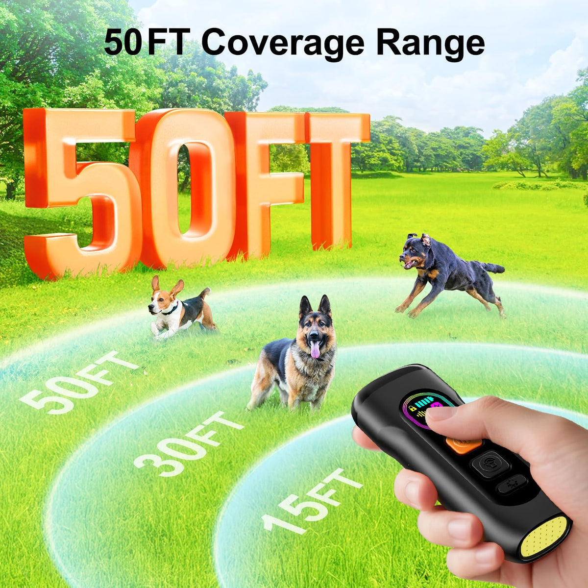 Dog Bark Deterrent Devices Anti Barking Device for Dogs Ultrasonic - Black / 1 Pack - image 3