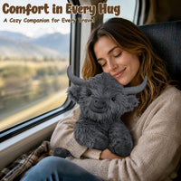 Wepop 5lbs Highland Cow Weighted Stuffed Animals 22in Giant Highland - Highland Cow-greyz - image 3