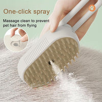 Cat Steam Brush for Shedding, 4 in 1 Rechargeable Pet Steam Brush for Dogs and Cats, Anti-Static, Massage, Cleaning, Shedding & Combing All In One! (White)