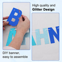 BEISHIDA 116 PCS A-Z DIY Letter Custom Banner Birthday Party Decor – Fun for Kids & Family - Glitter Blue Mix - image 2
