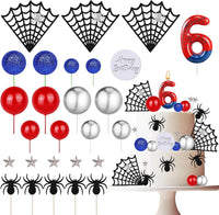 ZSMKJIAYE 25 piece racing cake topper set, red white black with number 3 candle - view 9