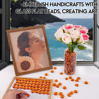 1LB Glass Marbles, Transparent and Smooth Flat Glass Beads for Vases, Mosaic Gem Pebbles for Aquarium Decor, Floral Arrangements, Mancala Stones, Vase Filler and Crafts, Orange