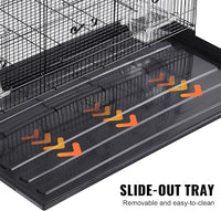 VEVOR 30 Inch Flight Bird Cage, Stackable Bird Cage Parakeet Cage with Slide-Out Tray and Handle, Small Parrots Birdcage for Cockatiels Budgies Conure Macaw Finch Lovebirds Canaries Pigeons