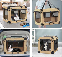 Portable Collapsible Dog Crate - Beige / 32.0"L x 23.0"W x 23.0"H - image 2