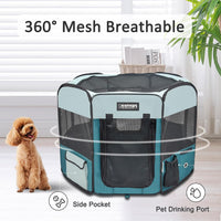 JESPET 61" Pet Dog Playpens - Teal Blue / 61x61x30 Inch (Pack of 1) - image 3