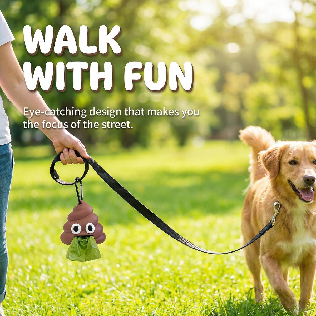 Dog Poop Bag Dispenser for Dog Leash, Poop Shape Sturdy Holder – Essentials for Dogs - 2 x 3.54 x 3.93 inches - image 3