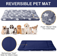 4 Pcs Dog Crate Pads Soft Warm - Rectangular 18 x 24 x 1.6 Inch / Star / Blue - image 3