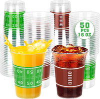 Heartome clear 16 oz football party cups with green field graphics in 2 designs - view 2