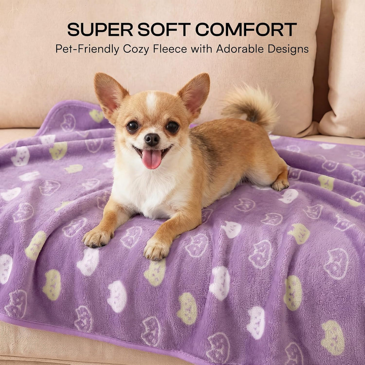 Luciphia 3 Pack Cute Dog Blankets Soft Fleece for Small Puppy Cat - Sweet Kitties / 23x16 inch (Pack of 3) - image 3