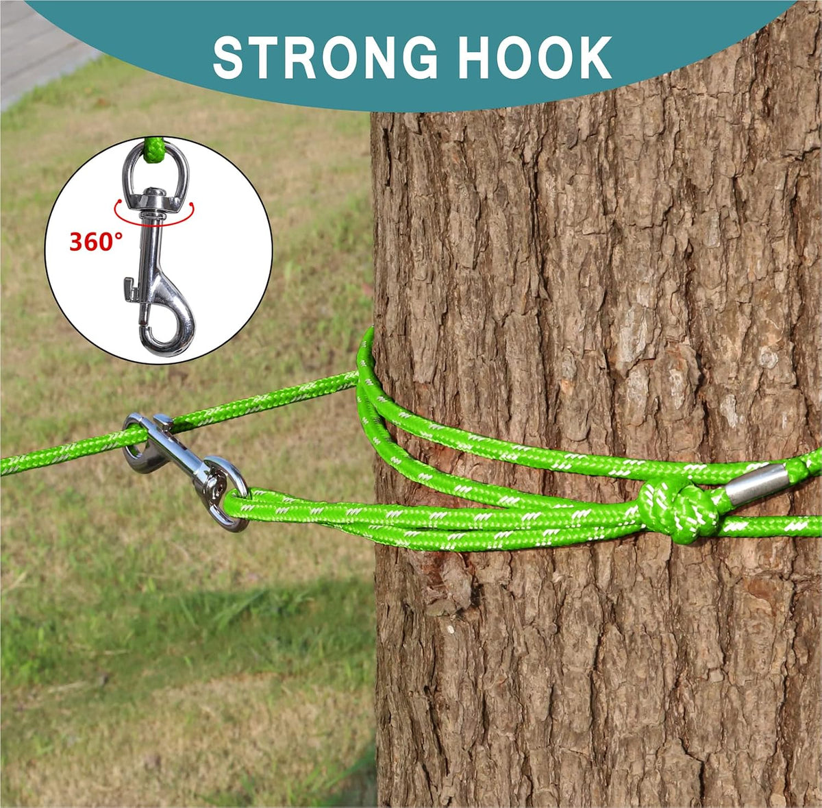 Reflective Cat Leash 50FT Cat Cable Out Escape Proof Walking Leads - 50FT / Green - image 4
