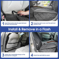 Front Seat Cover for Dogs with Side Flaps - 2_Pack / Black - image 2
