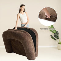 EHEYCIGA Foldable XXL Dog Bed, Faux Fur Fluffy Pet Couch Bed for Extra Large Dogs, Orthopedic Calming Memory Foam Big Pet Bed, Washable Soft Pet Sofa Bed with Non-Slip Bottom, Brown, 54"x38"x7.5"