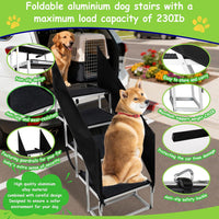 Dog Stairs for Large Dogs - 4-Steps Extra-Wide with a Guardrail / 20" W x 34-35" H - image 3