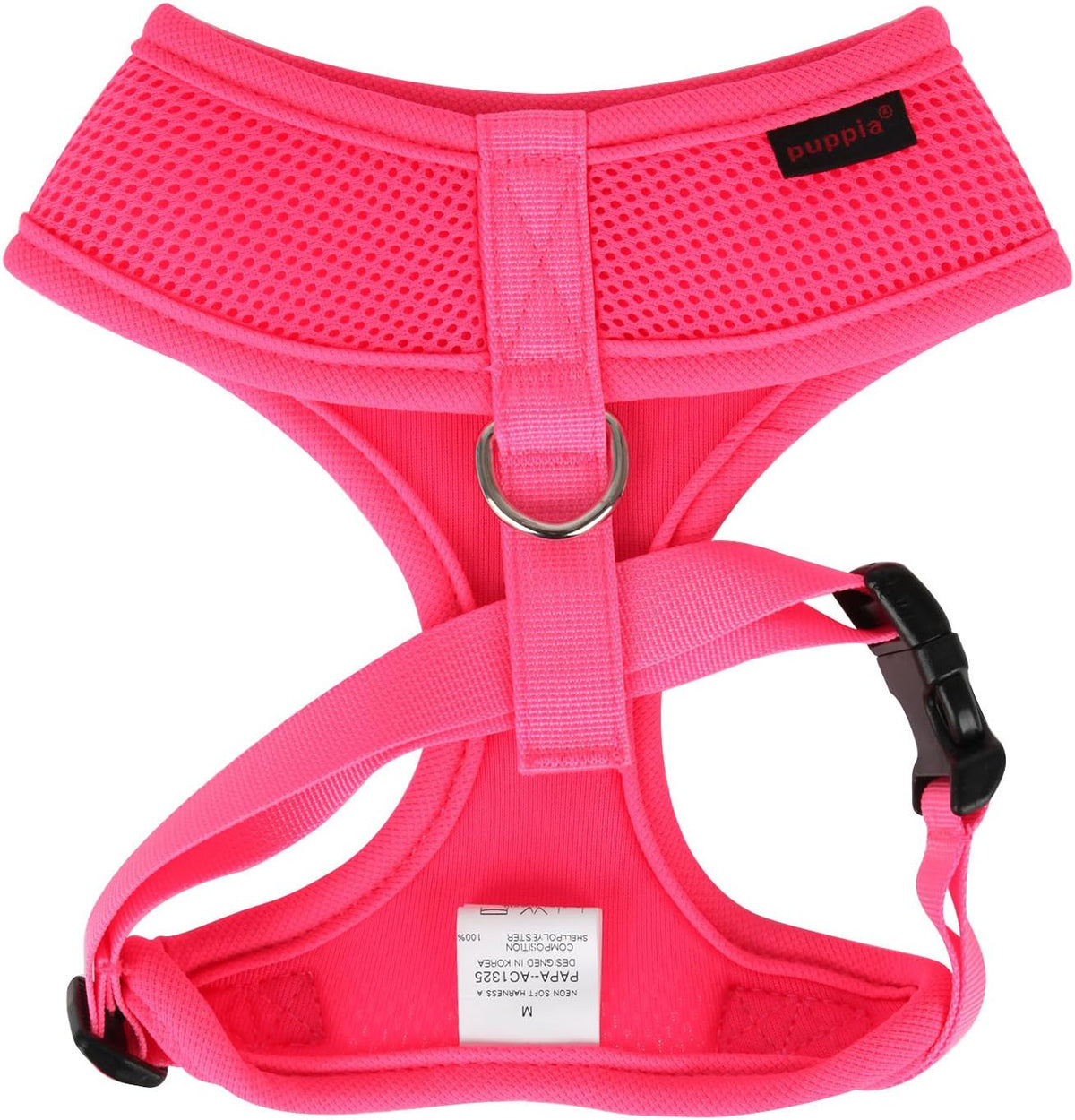 Puppia Soft Harness A - M Over-The-Head Soft Mesh Harness Neon Pink – Essentials for Dogs - X-Small / PINK - image 2