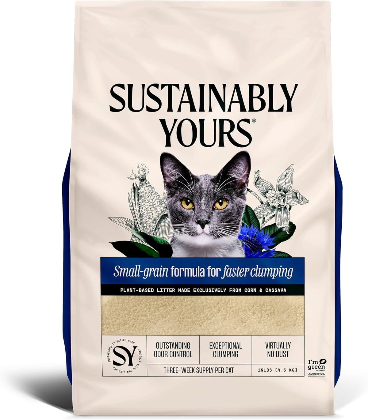 Sustainably Yours Natural Cat Litter, Small-Grain Formula - 10 lb / Small grains