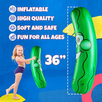 Bedwina giant 36 inch green inflatable pickle with smiling face - view 2