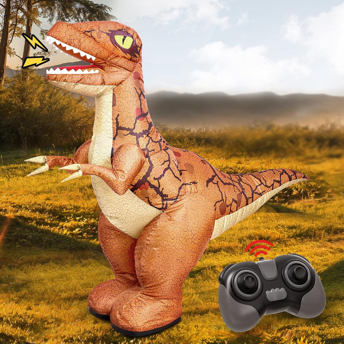 TOPMVP 2.4GHz remote control inflatable dinosaur toy about 35 inches tall