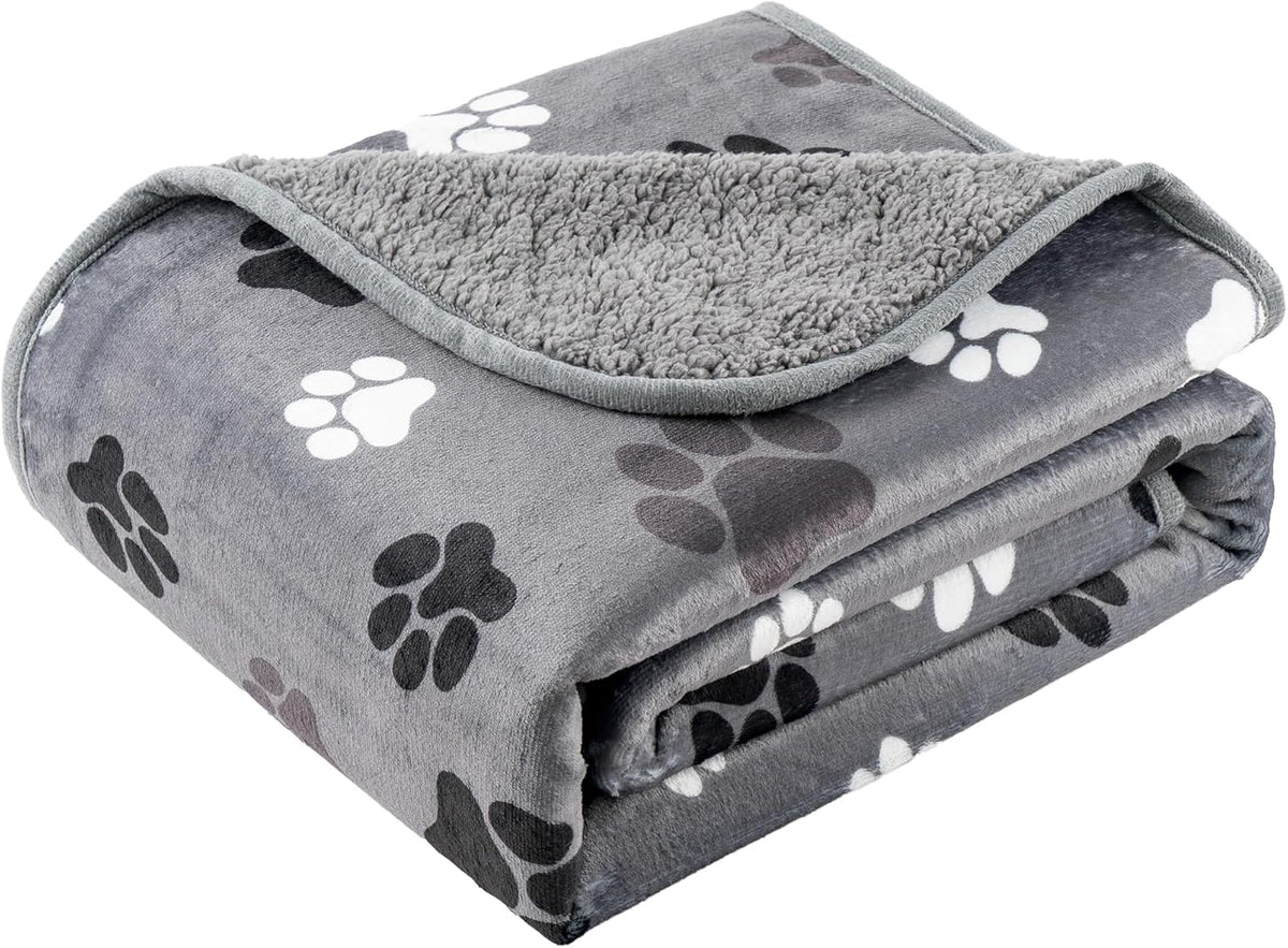 Waterproof Dog Blankets for Large Dogs 50"x60" Dark Grey – Essentials for Dogs - Dark Grey-paws / 50"x60"
