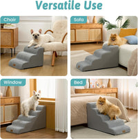COZY KISS Dog Stairs for Small Dogs - Gray / 3 / 15.7x19.7x13 inch - image 4