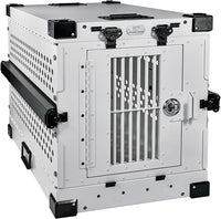 Heavy Duty Fully Collapsible Powder-Coated Aluminum Dog Crate - Small (White)