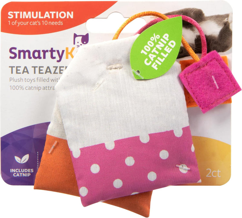 SmartyKat (2 Count Tea Teazers Catnip Cat Toys, Pink/Orange
