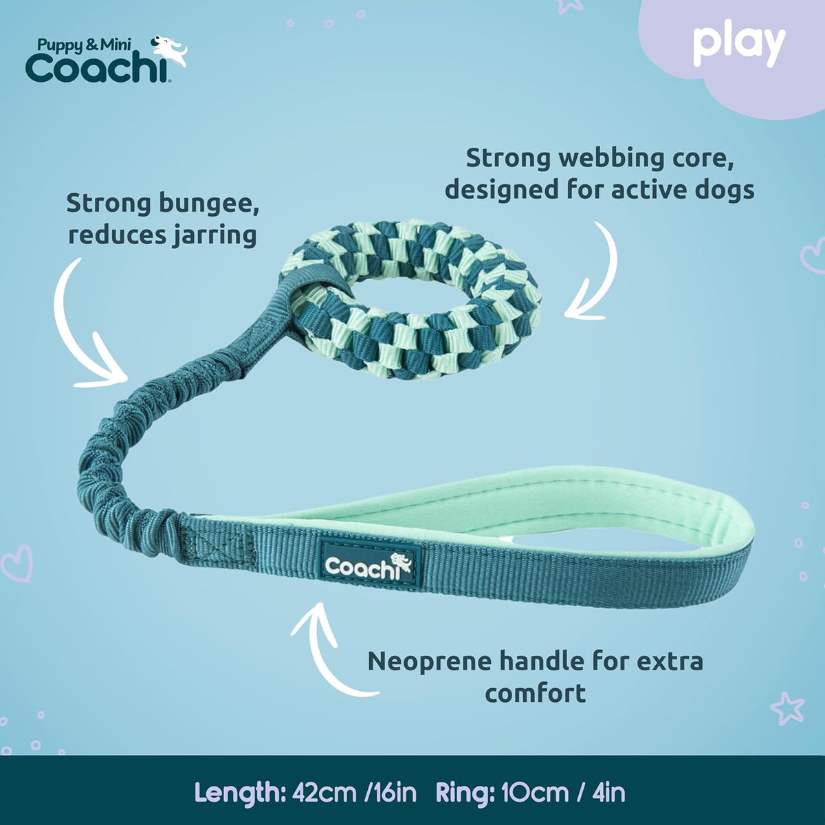 Coachi Puppy & Mini Tuggi Tug, Dog Toy for Tug of War & Play - Tuggi Helix - image 4