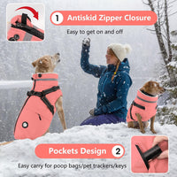 Dogcheer Dog Winter Coat with Harness - Light Pink / XX-Large(Chest:35.4", Back:23.6" Neck:23.6") - image 4