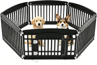 DUMOS Plastic Dog Playpen - White / 6P / 24 Inch