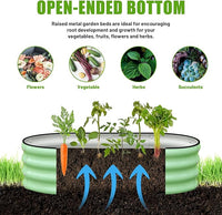 SnugNiture Galvanized Raised Garden Bed Outdoor, 2 Pcs 4x2x1ft Oval Metal Planter Box for Planting Plants Vegetables, Green