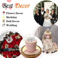 COIDEA gold crown cake toppers in four sizes with crystals and pearls - view 8