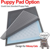 Waretary Cat Litter Mat, 36"x30", Waterproof, Scatter Control - Grey / 36"x 30" - image 3